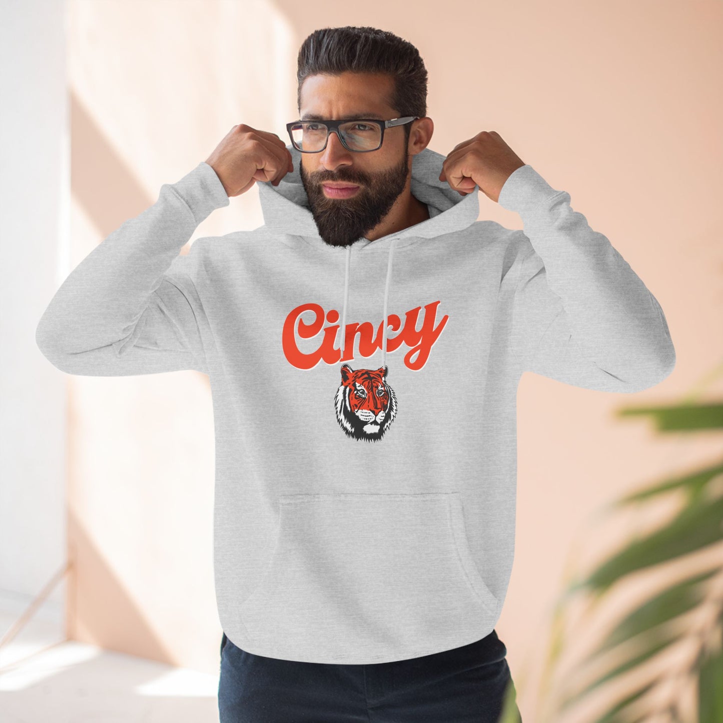 Cincy Football Tiger Three-Panel Fleece Hoodie