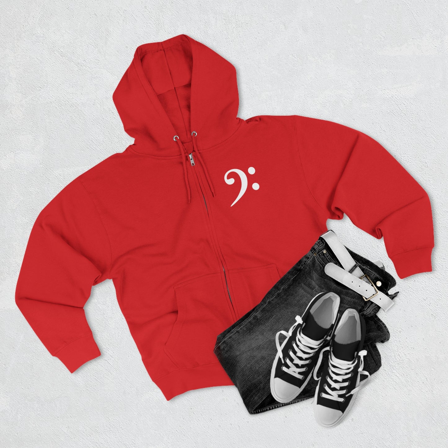 Bass Clef Unisex Zip Hoodie