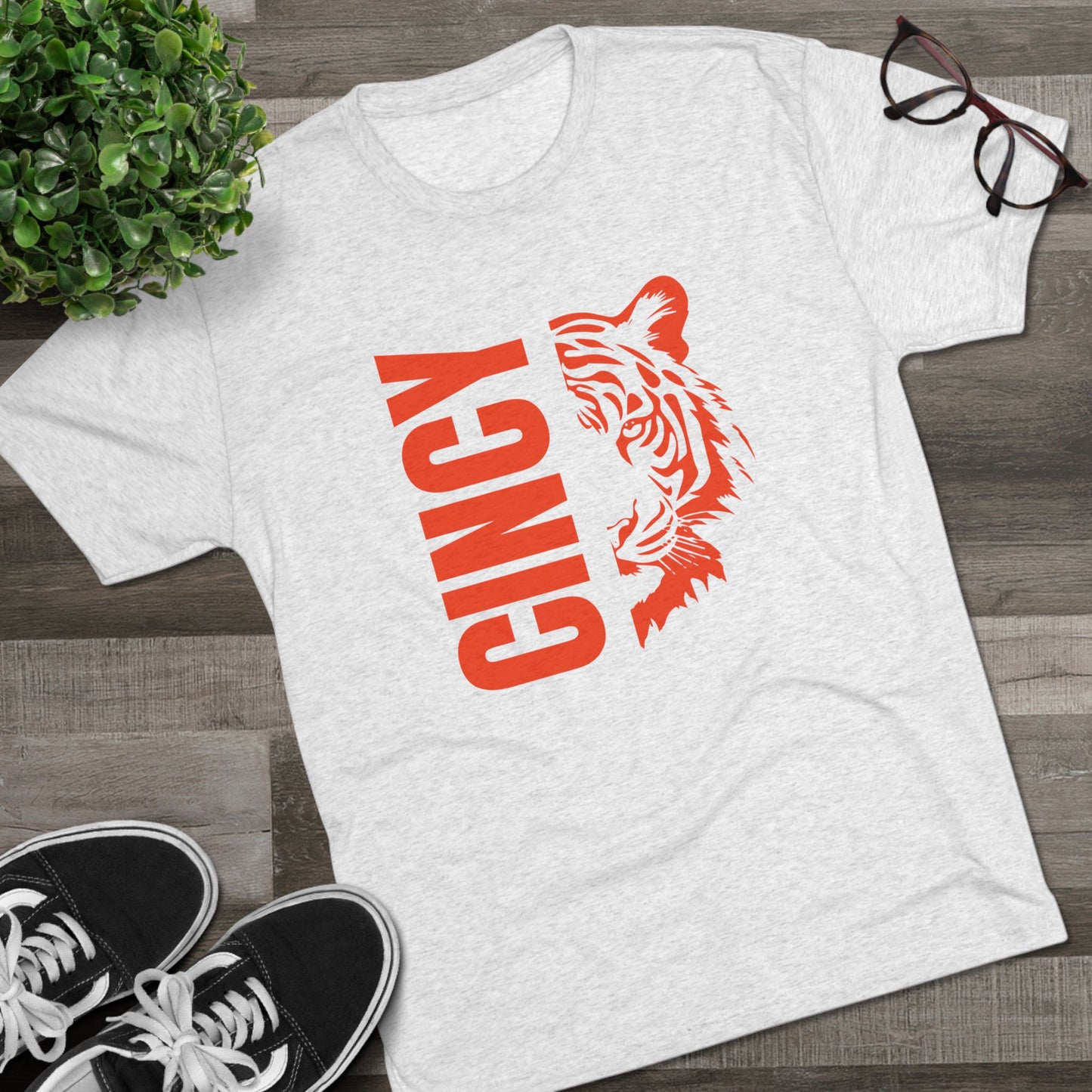Cincy Tiger Split Unisex Tri-Blend Crew Tee