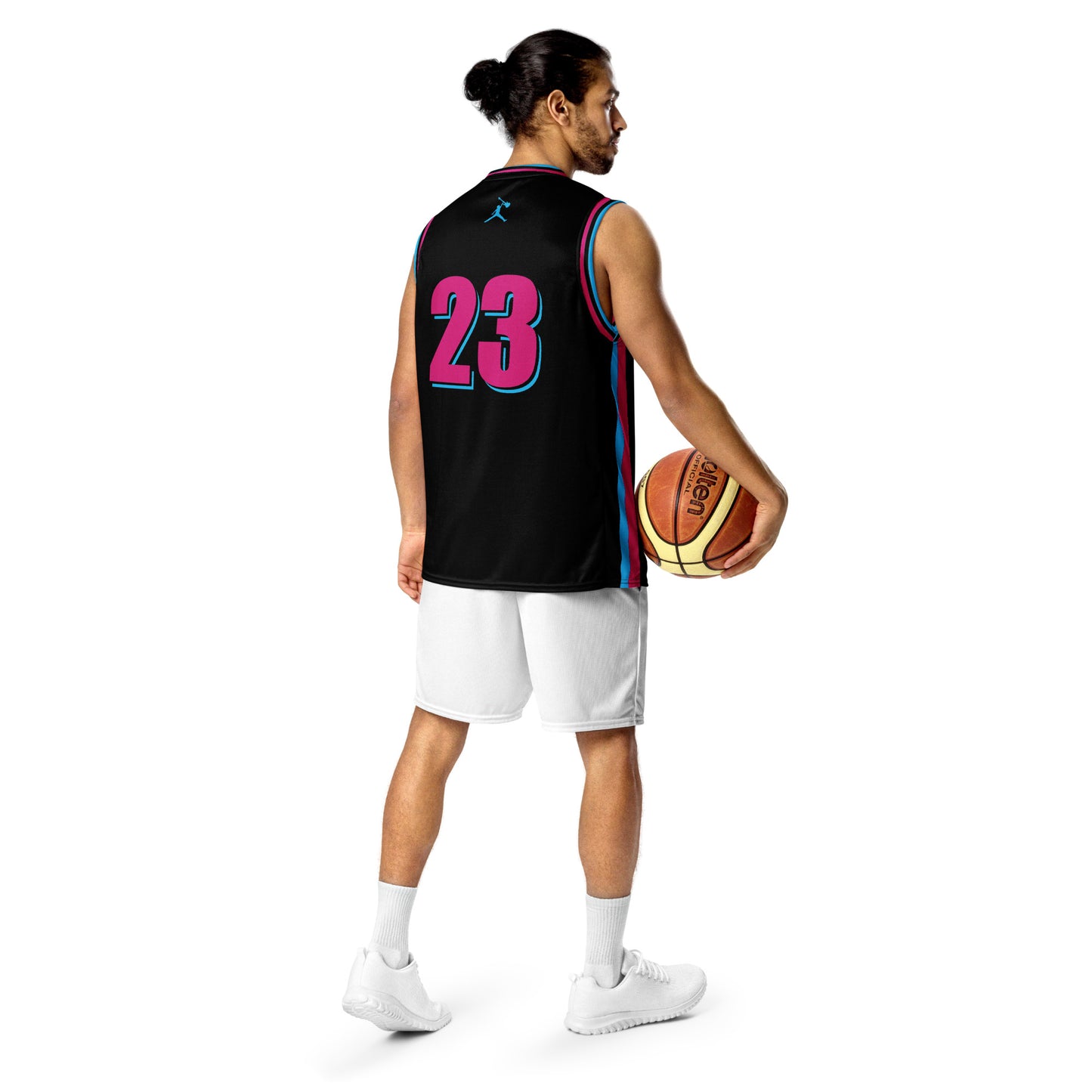 Miami Hood Black Recycled unisex basketball jersey