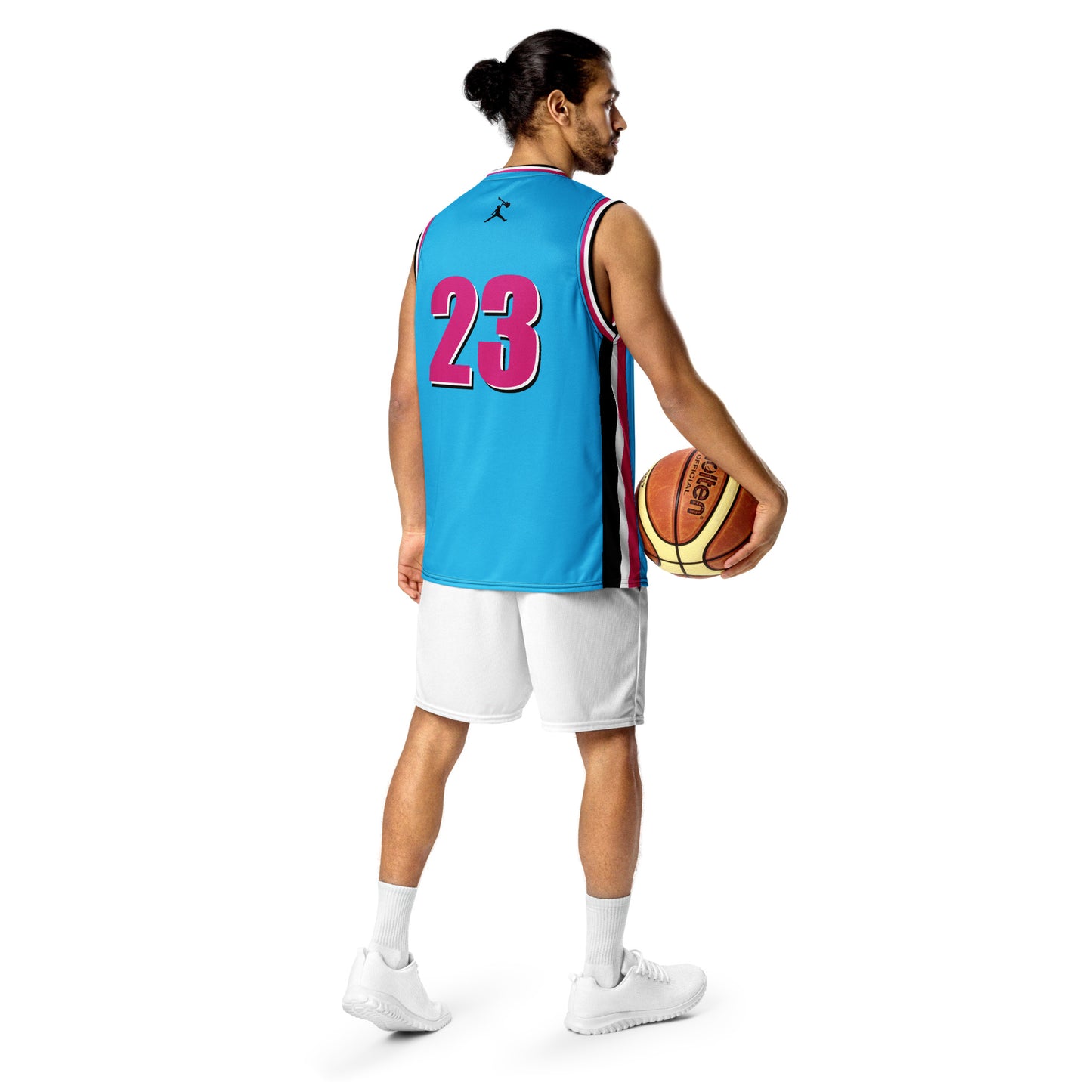 Miami Hood Blue Recycled unisex basketball jersey