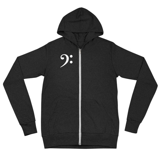 Bass Clef Unisex lightweight zip hoodie