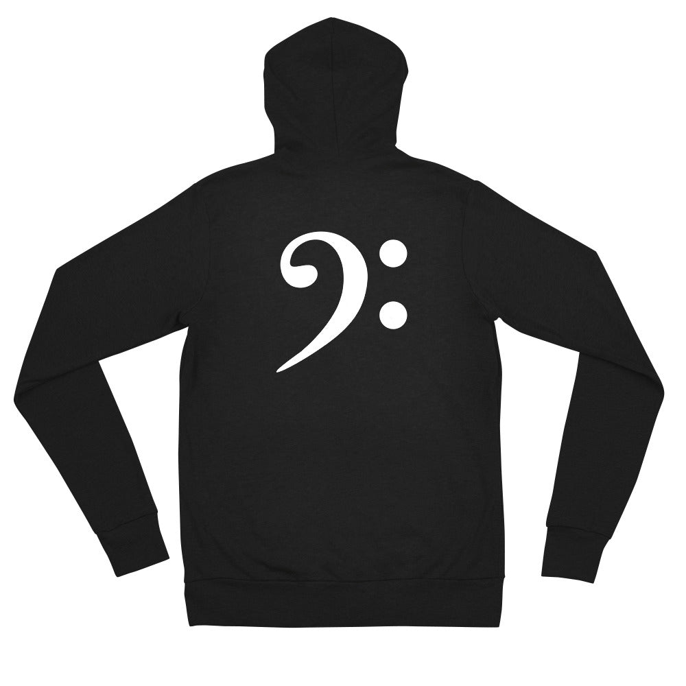 Bass Clef Unisex lightweight zip hoodie