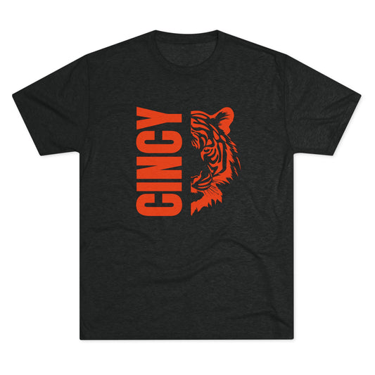 Cincy Tiger Split Unisex Tri-Blend Crew Tee