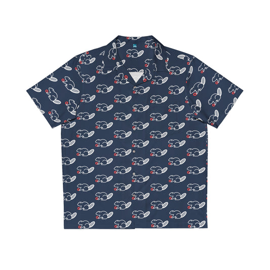 Star Lake Beaver All Over Men's Hawaiian Shirt (AOP)