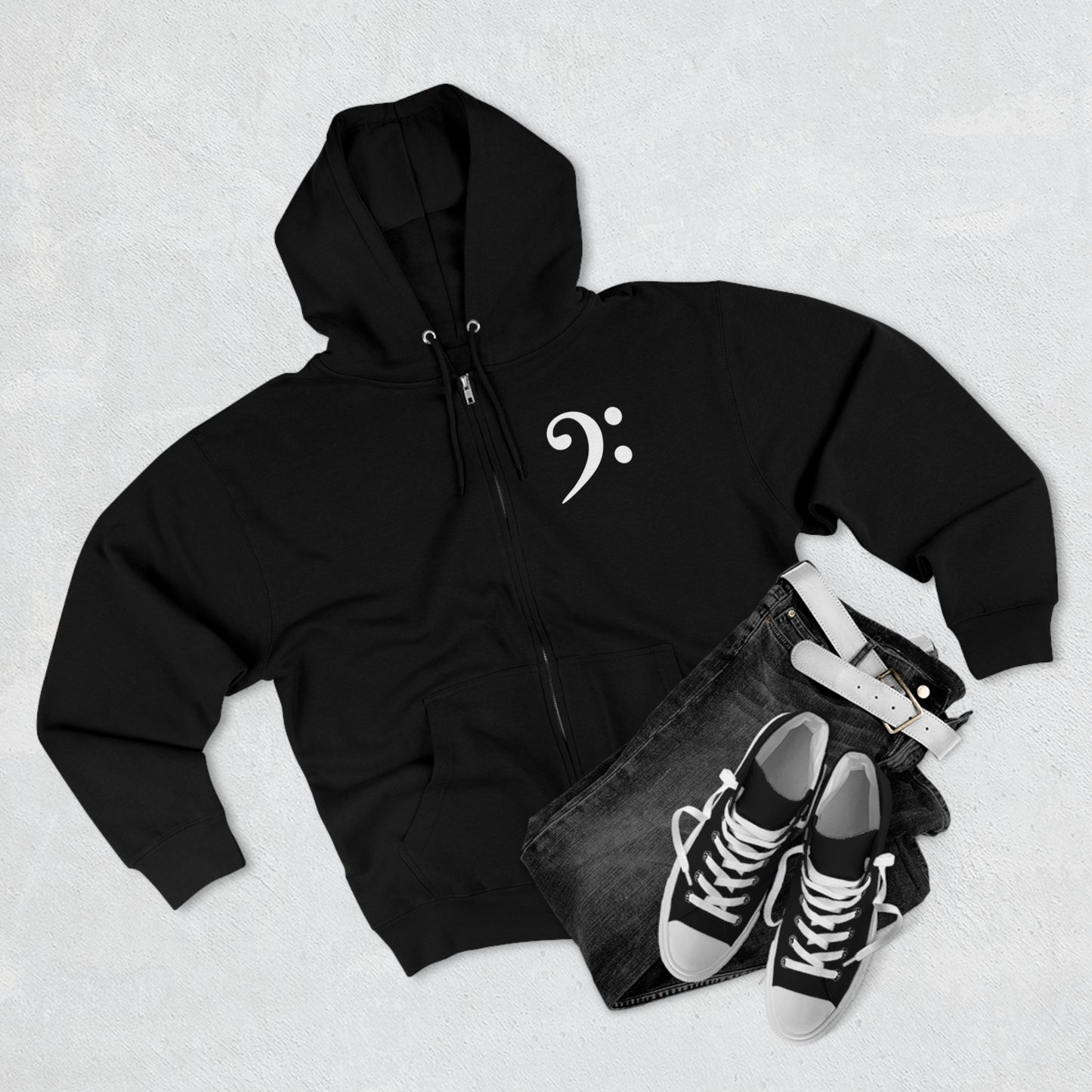 Bass Clef Unisex Zip Hoodie