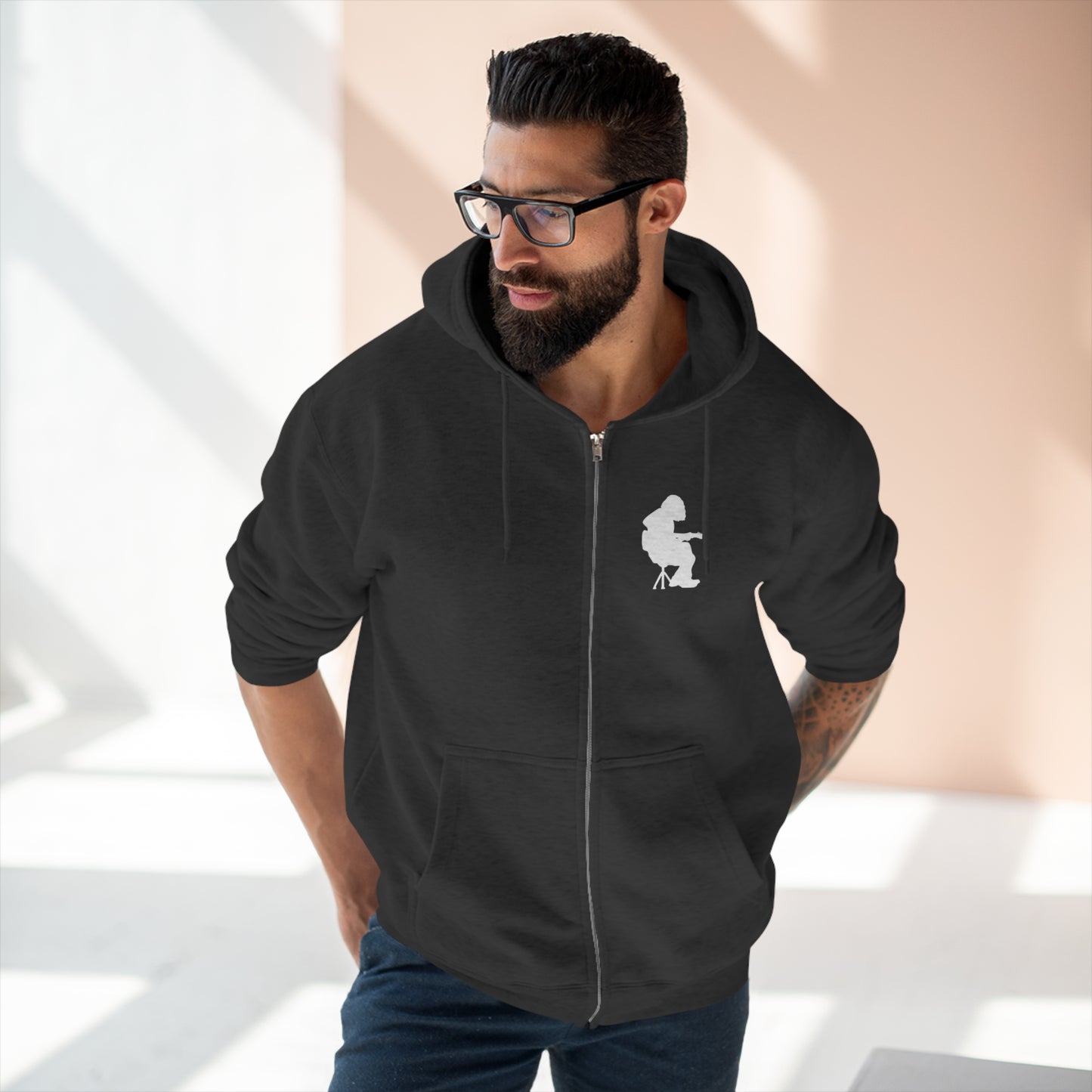 Houser Silhouette Unisex Zip Hoodie