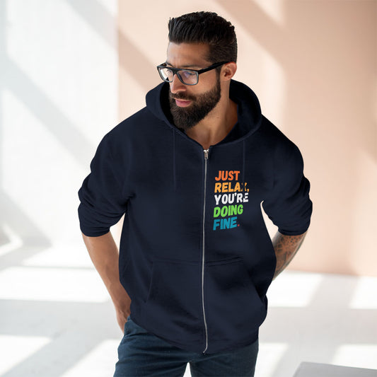Just Relax You're Doing Fine Colorblock Hoodie