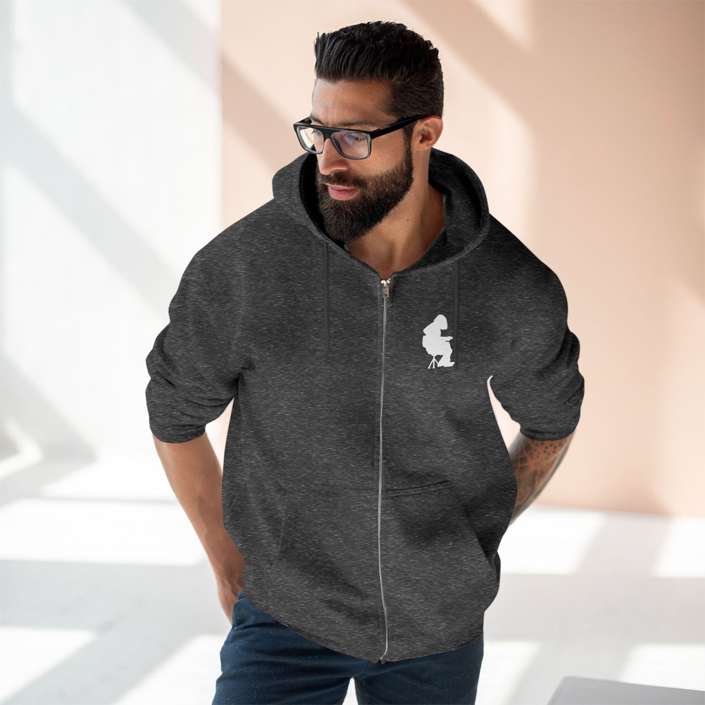Houser Silhouette Unisex Zip Hoodie