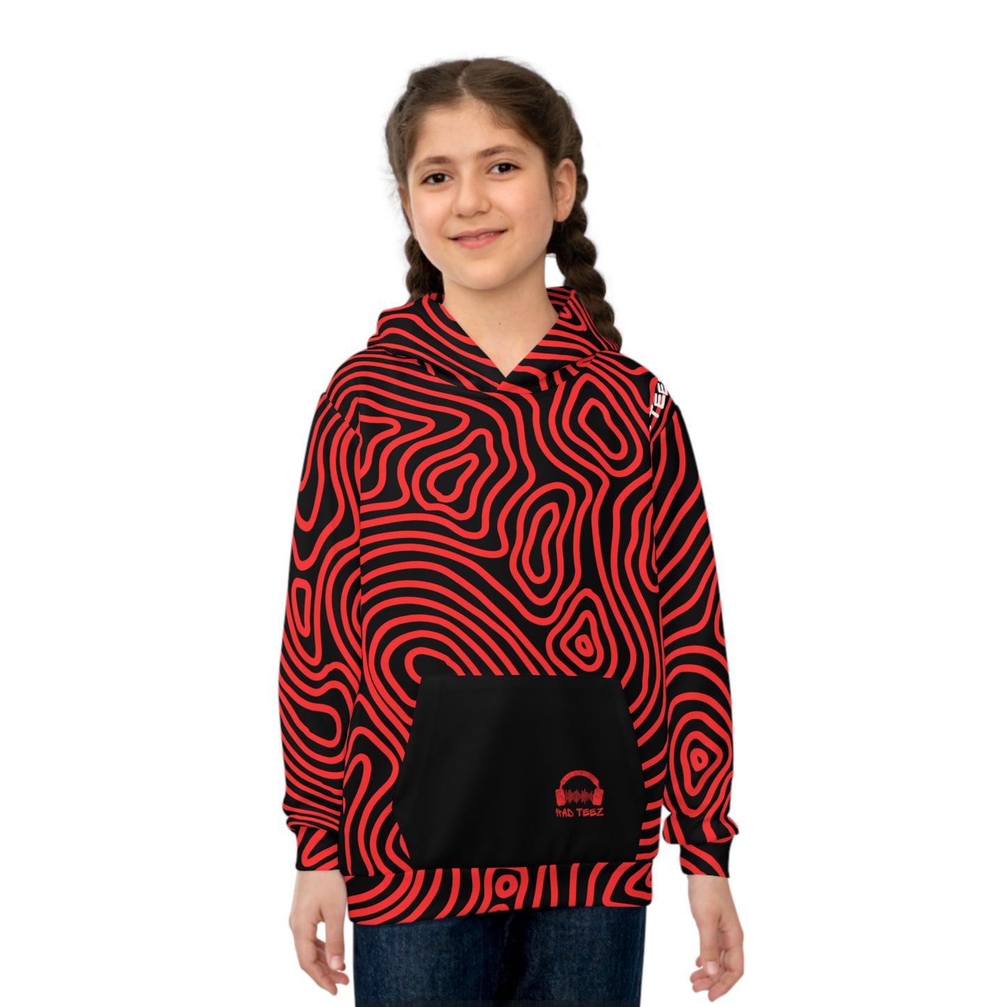 Rad Teez Red Swirl Kids Hoodie