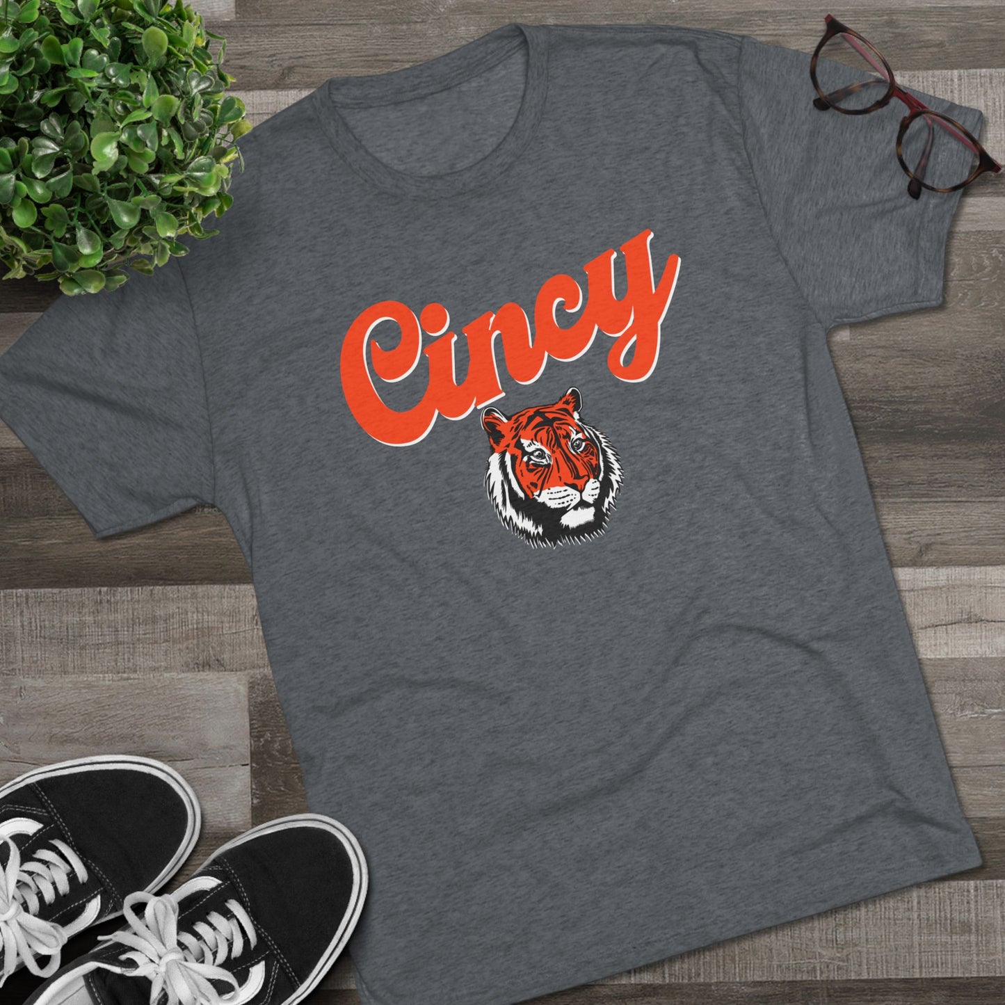 Cincy Football Tiger Unisex Tri-Blend Crew Tee