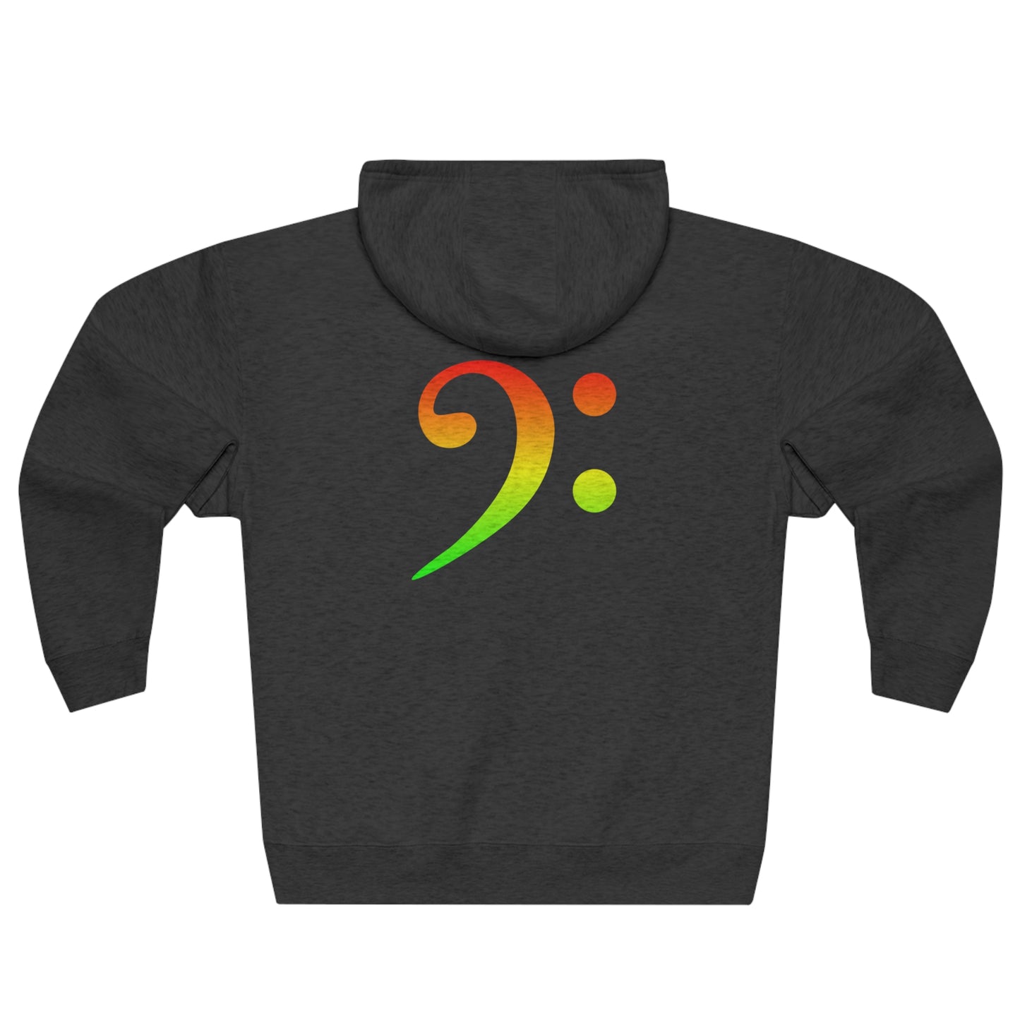 Red Green Gold Gradient Bass Clef Unisex Zip Hoodie