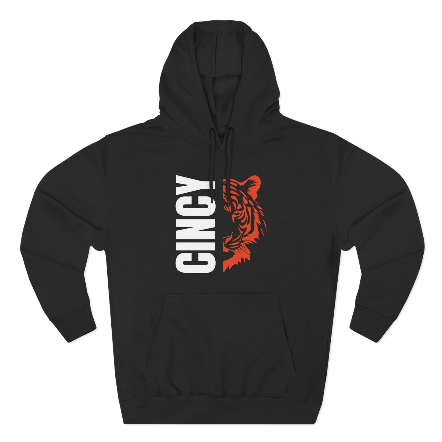 Cincy Tiger Split Design Fleece Hoodie
