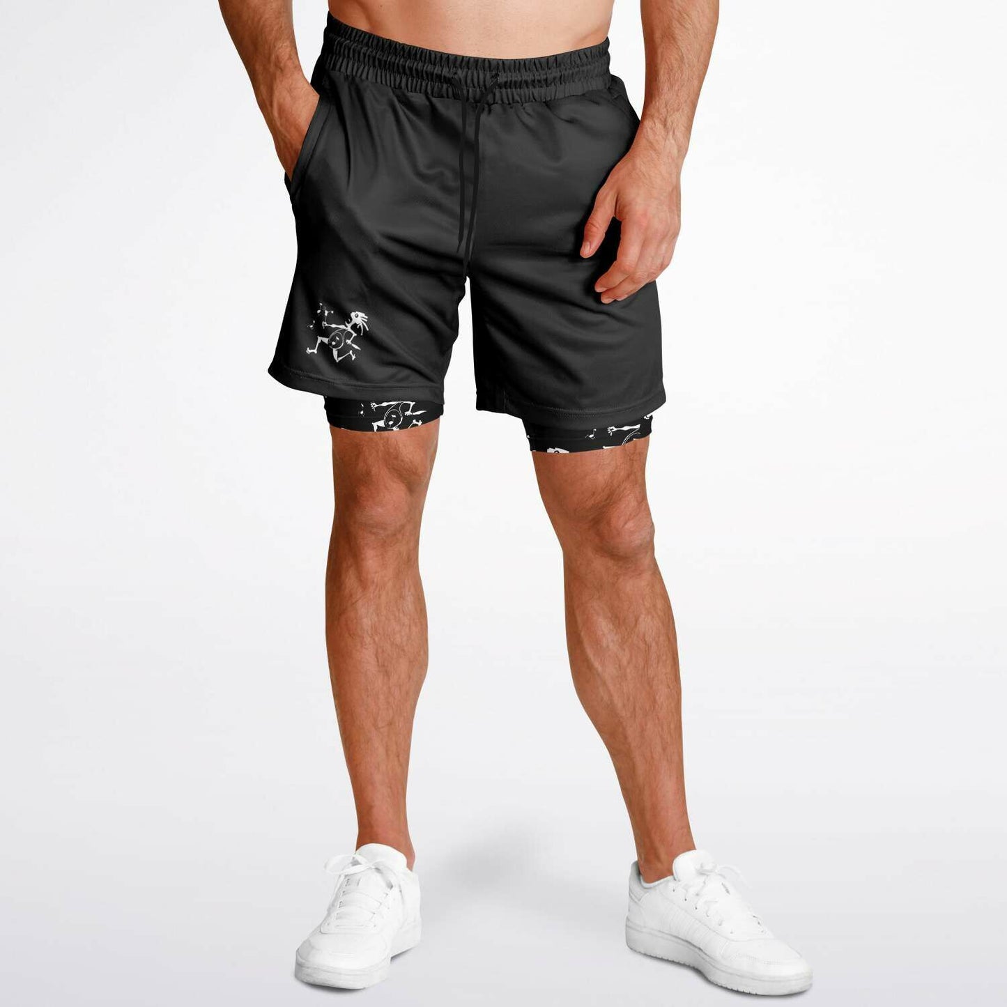 Note Eater Men's 2-in-1 Shorts - AOP
