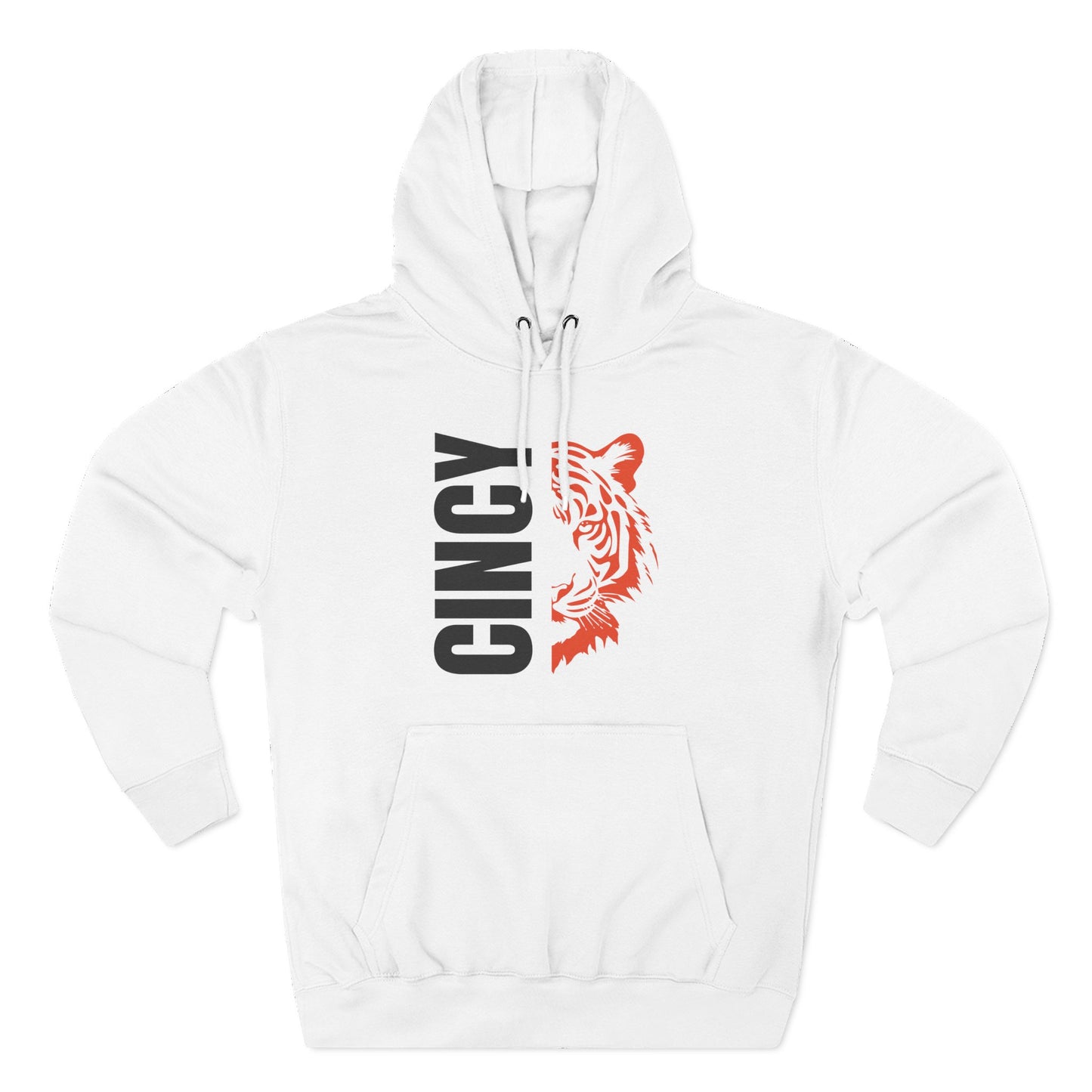 Cincy Tiger Split Design Fleece Hoodie
