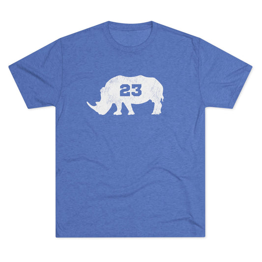 Rhino 23 Graphic Unisex Tri-Blend Crew Tee