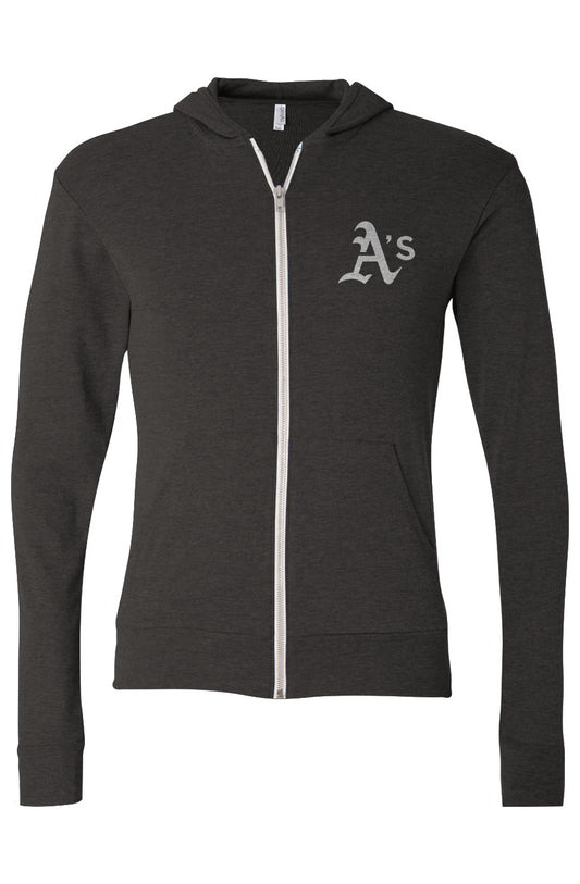 Black Label Athletics Triblend Full-Zip Lightweight Hoodie