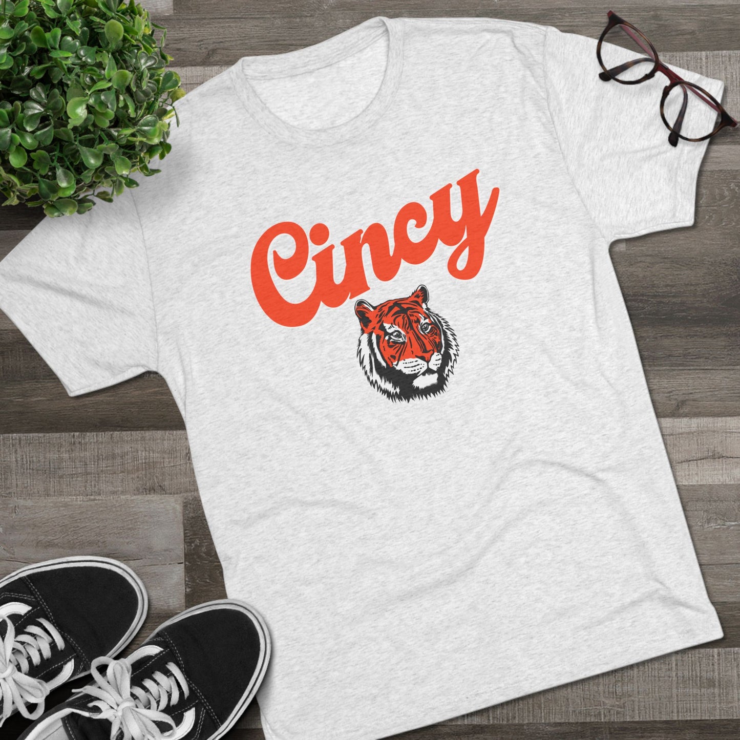 Cincy Football Tiger Unisex Tri-Blend Crew Tee