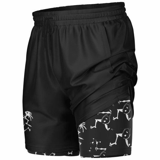 Note Eater Men's 2-in-1 Shorts - AOP