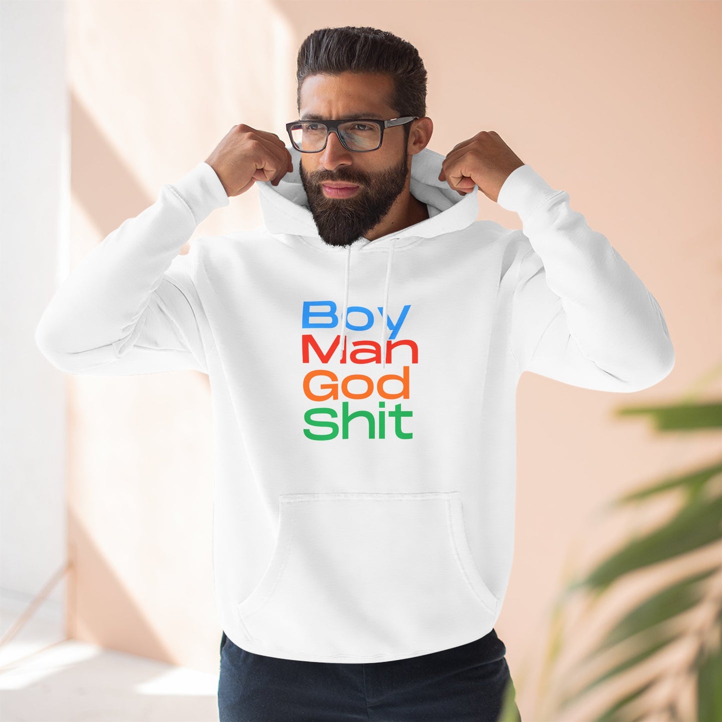 Boy Man God Sh*t Three-Panel Fleece Hoodie