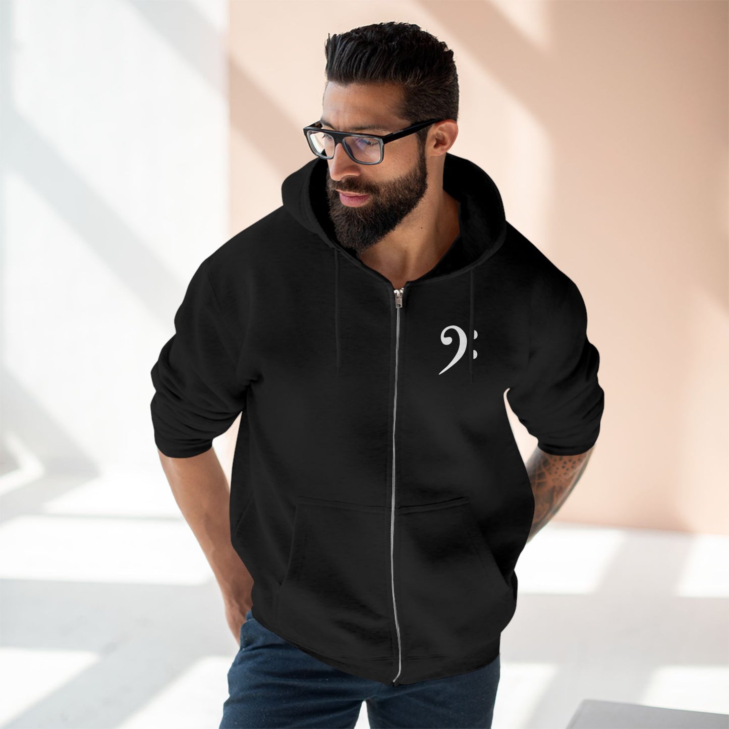 Bass Clef Zip Hoodie