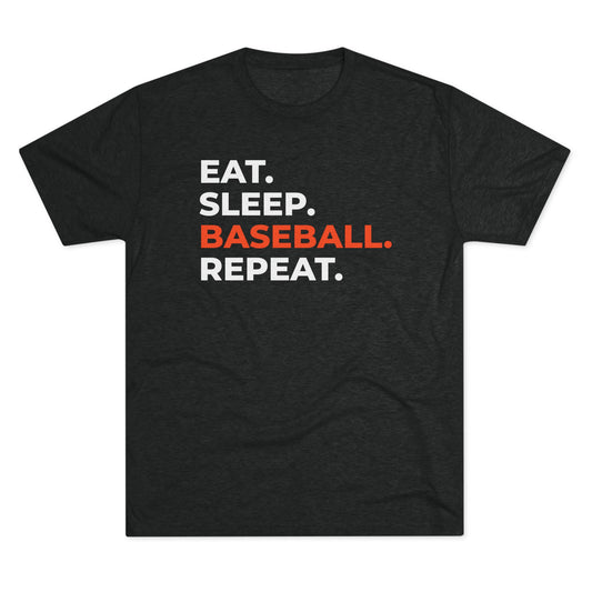 Eat. Sleep. Baseball. Repeat. Unisex Baseball Tee