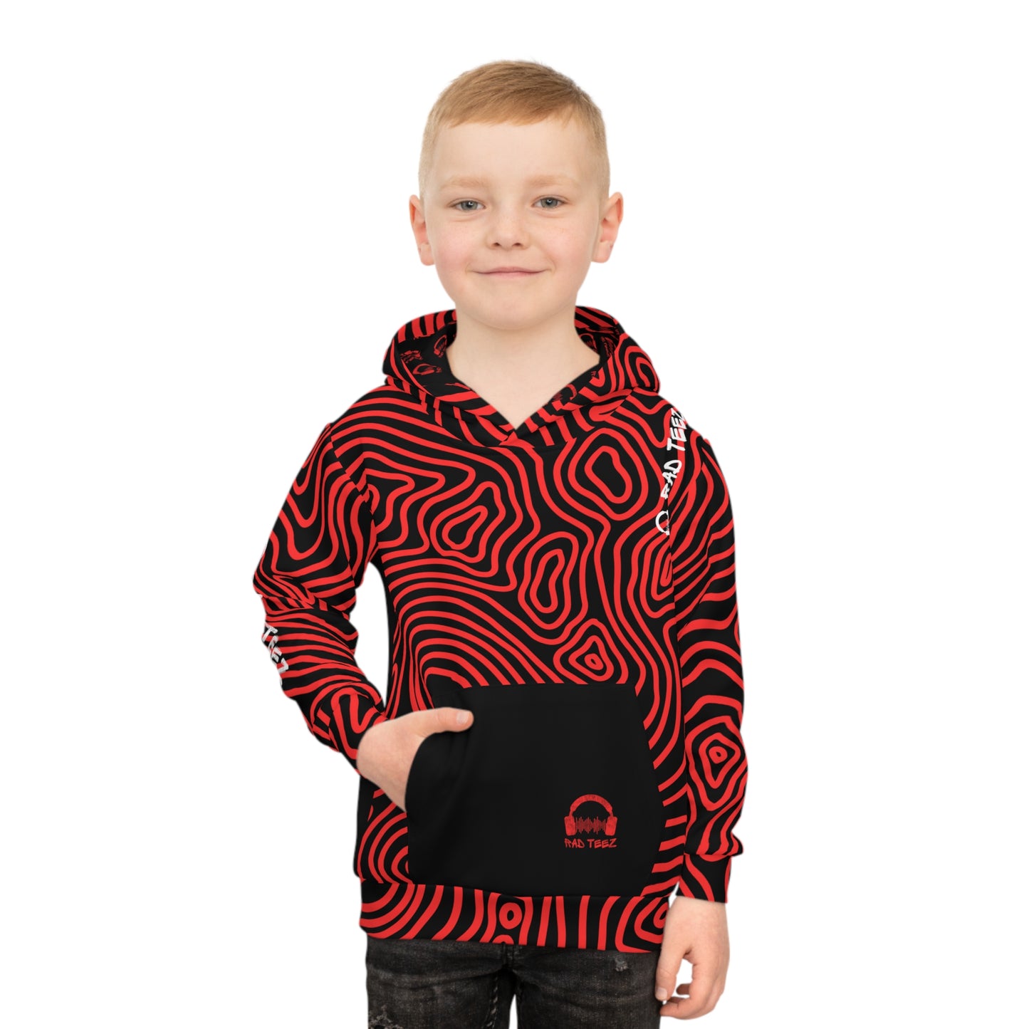 Rad Teez Red Swirl Kids Hoodie