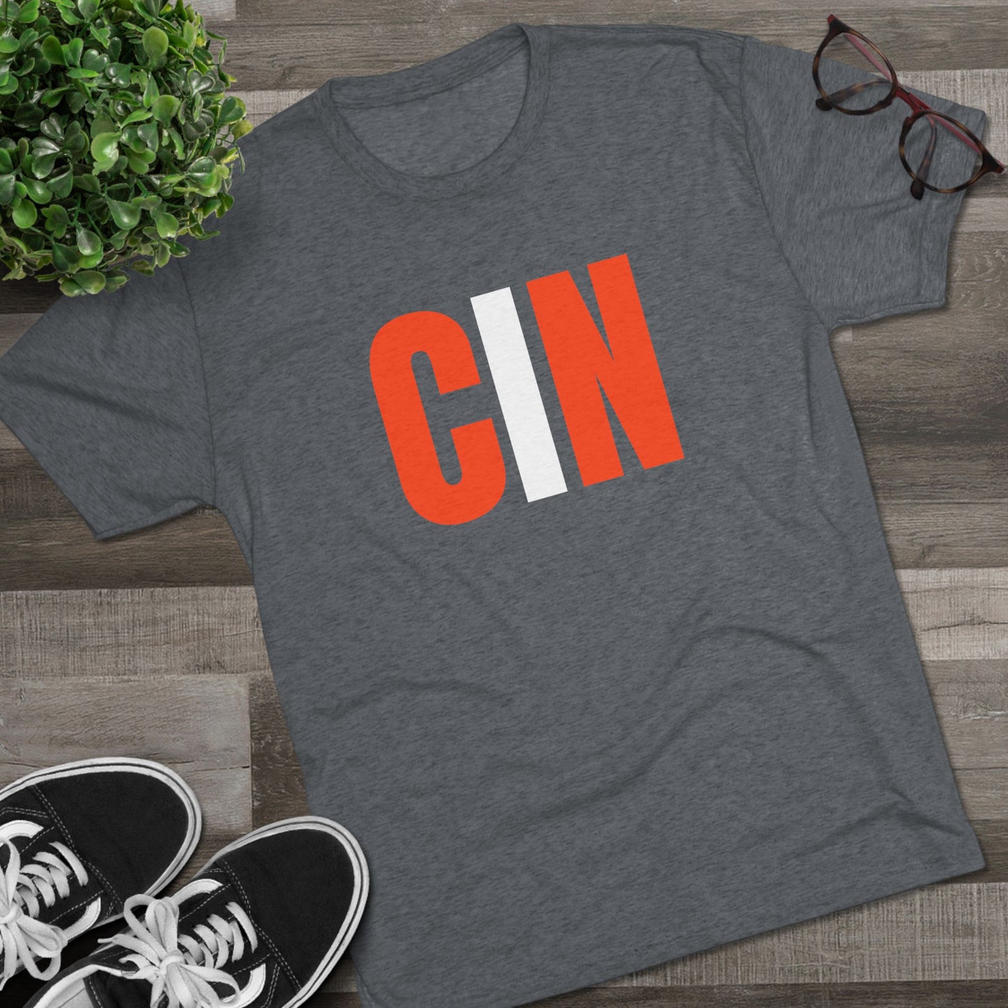 CIN Cincy Football Unisex Tri-Blend Crew Tee