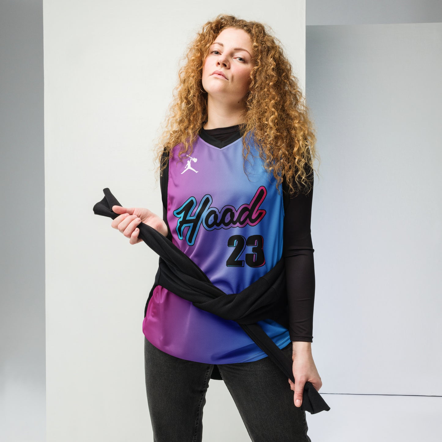 Miami Hood Gradient Recycled unisex basketball jersey