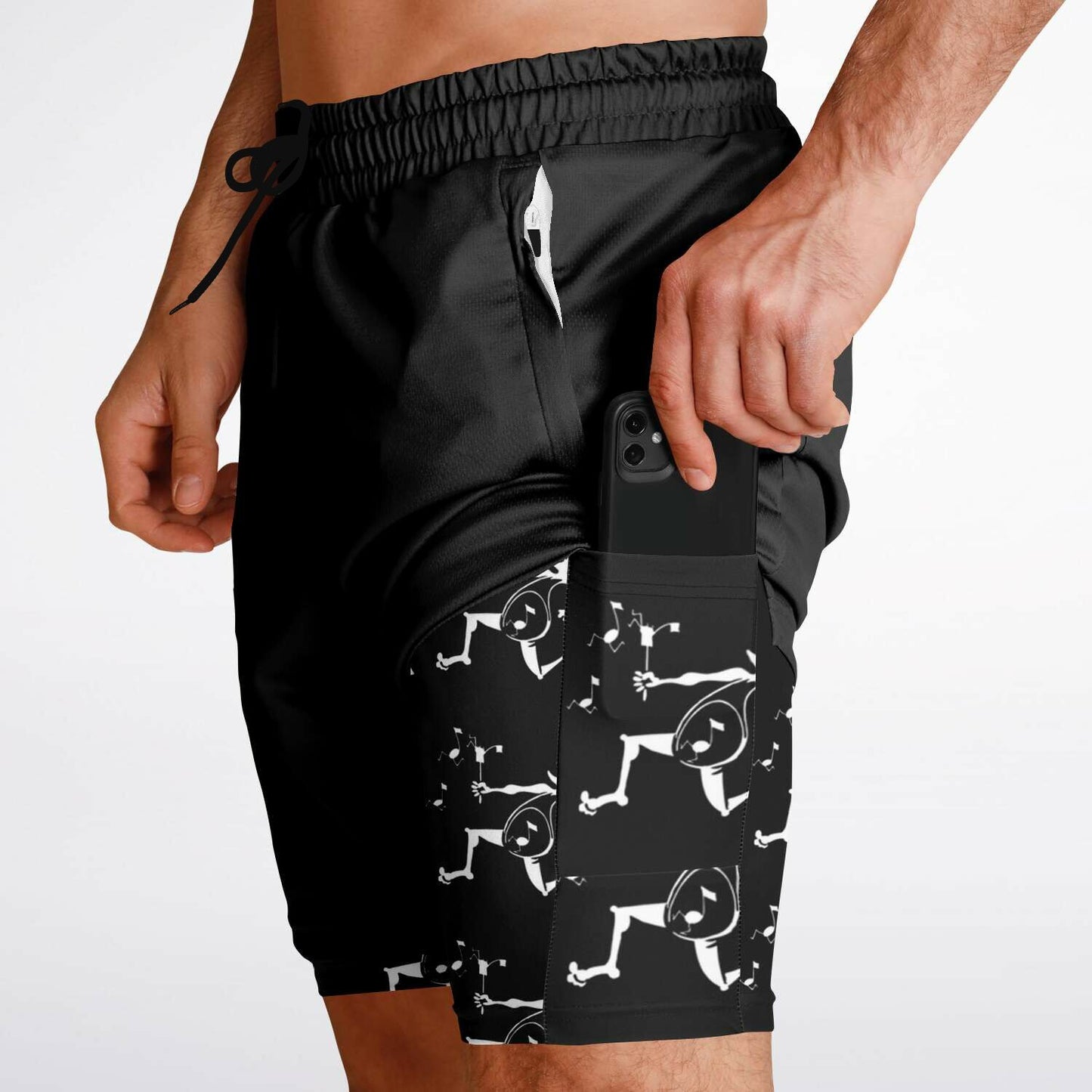 Note Eater Men's 2-in-1 Shorts - AOP