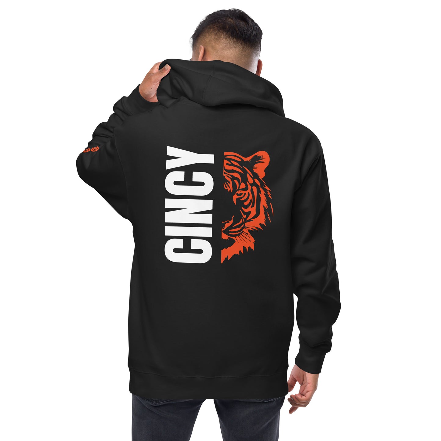 Cincy Tiger Split Unisex fleece zip up hoodie