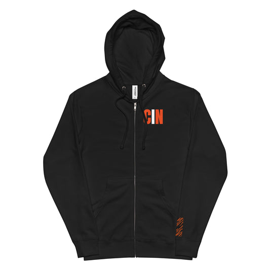 CIN Cincy Football Unisex fleece zip up hoodie