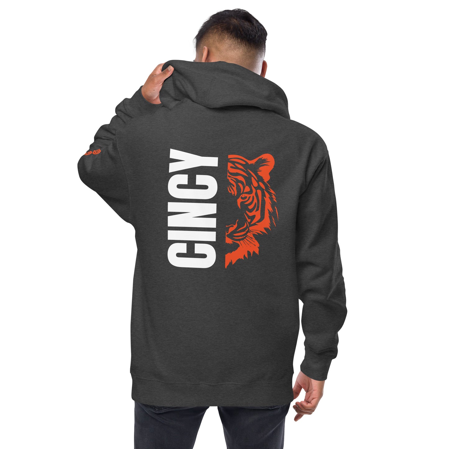 Cincy Tiger Split Unisex fleece zip up hoodie